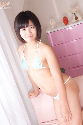 Cutie Shiori strips bikini and has her small breasts fondled