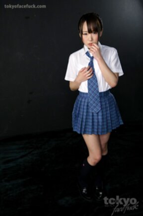 Kogal Mizushima Ai in uniform hands bound sucking cock